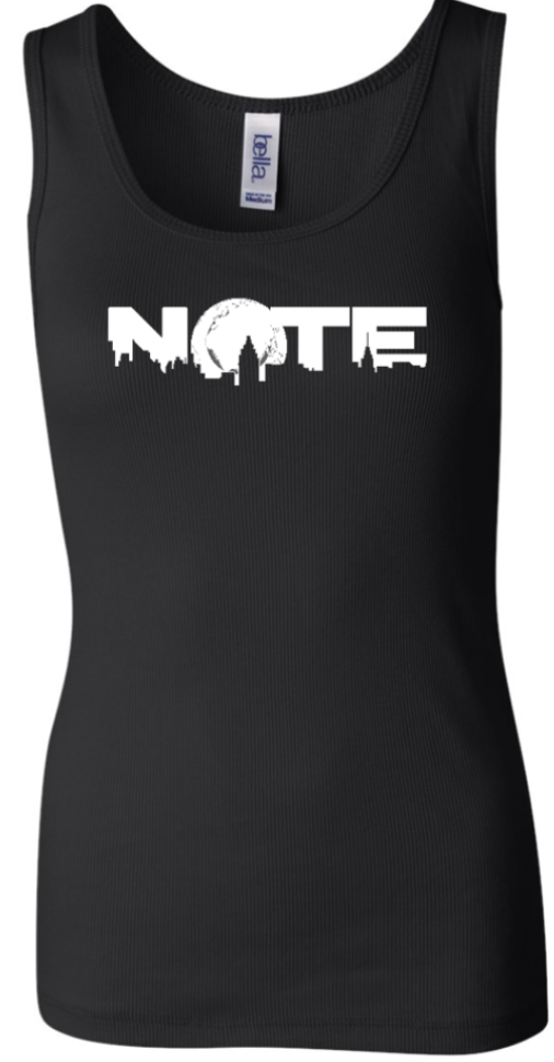 NOTE Tank Top - Black with White Logo