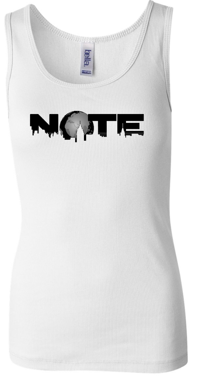 NOTE Tank Top - White with Black Logo
